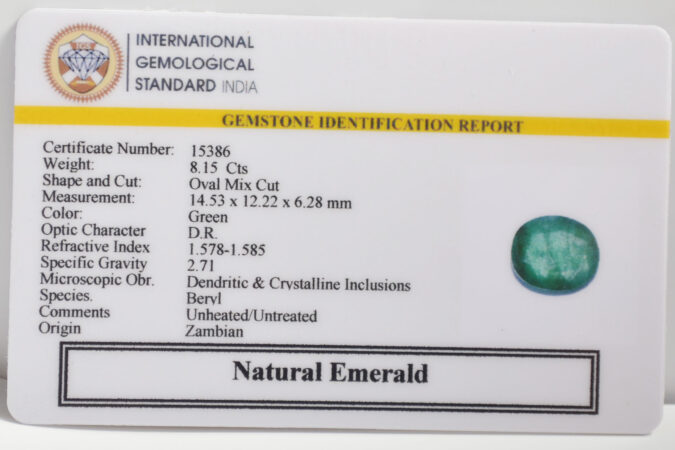 EMERALD 8.15 Ct.