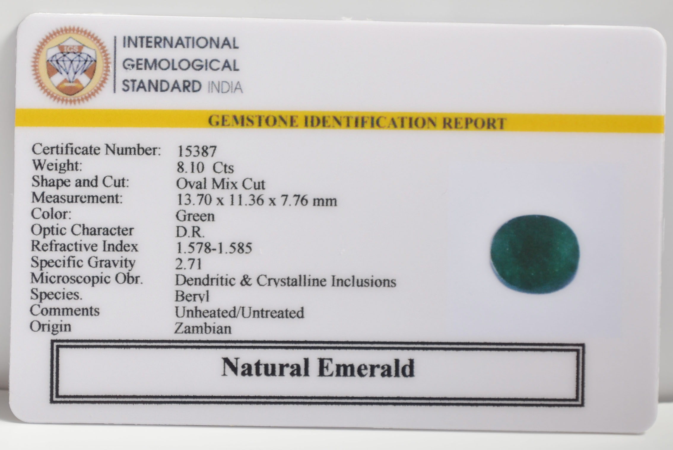 EMERALD 8.1 Ct.
