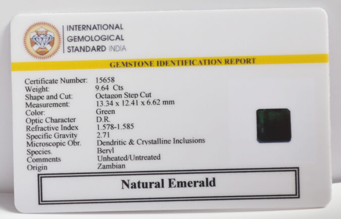 EMERALD 9.64 Ct.