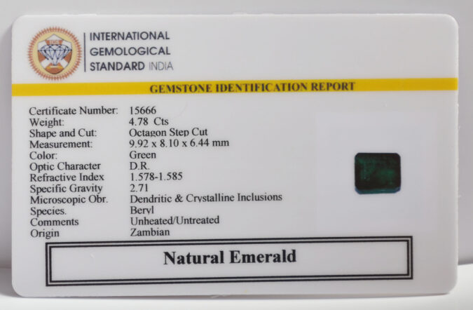 EMERALD 4.78 Ct.