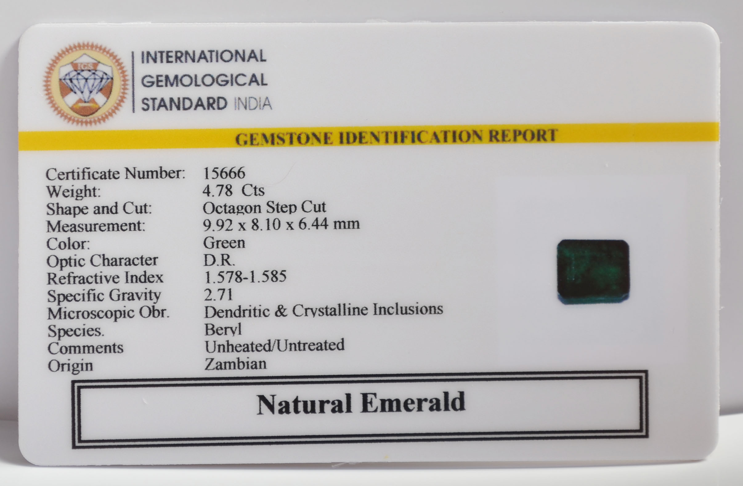 EMERALD 4.78 Ct.
