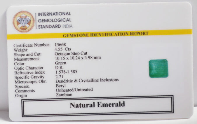 EMERALD 4.55 Ct.