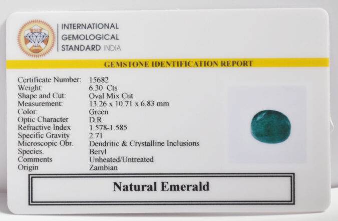 EMERALD 6.3 Ct. EMERALD 6.3 Ct.