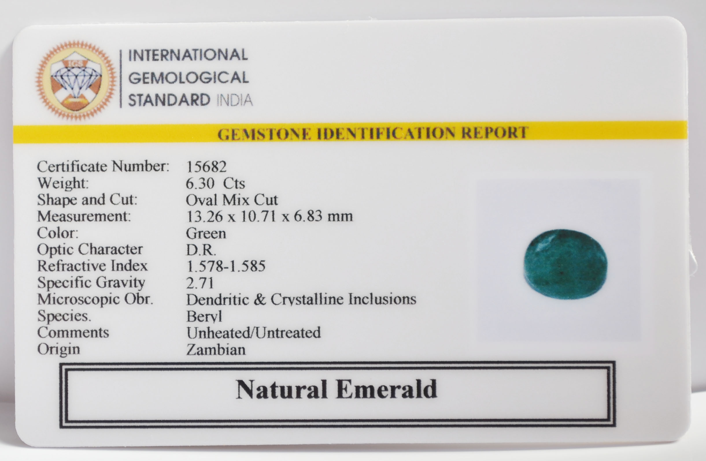 EMERALD 6.3 Ct. EMERALD 6.3 Ct.