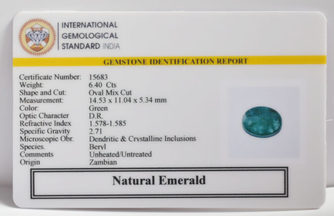 EMERALD 6.4 Ct. EMERALD 6.4 Ct.