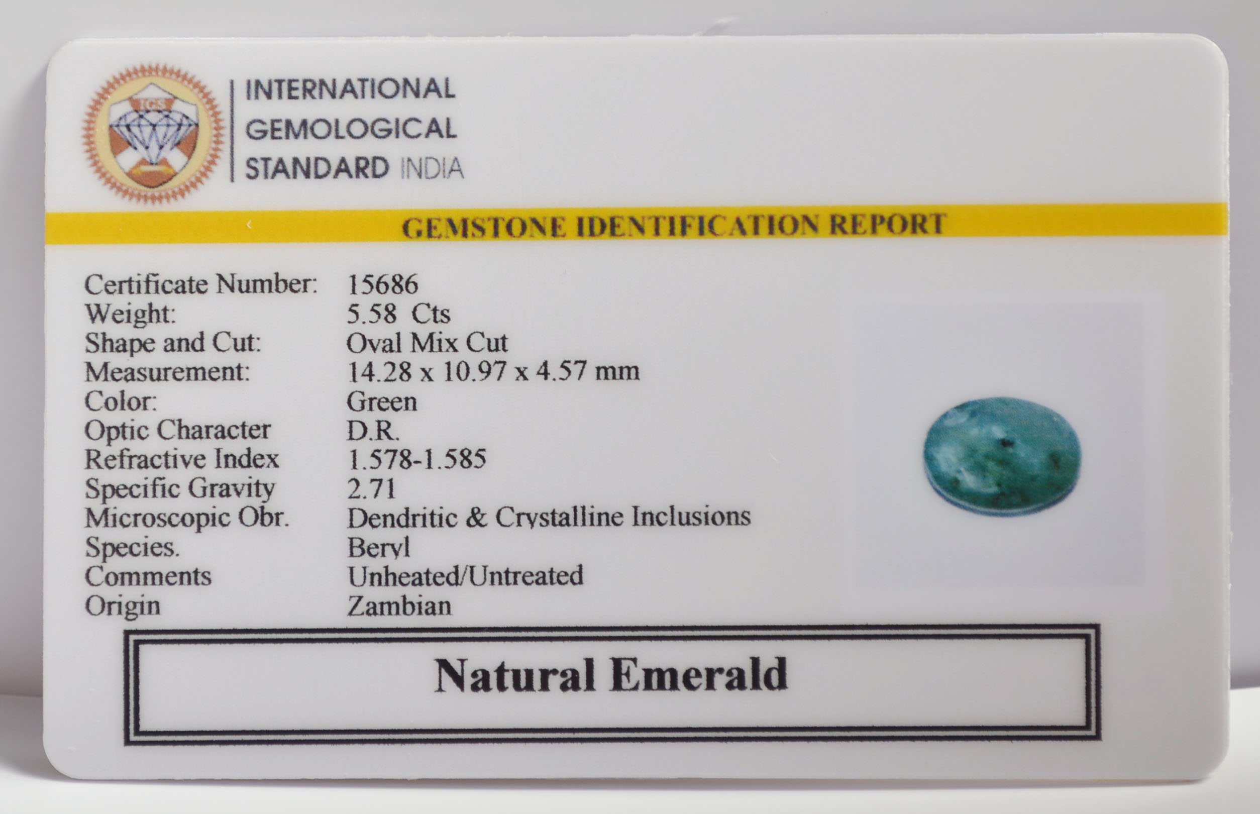 EMERALD 5.58 Ct.