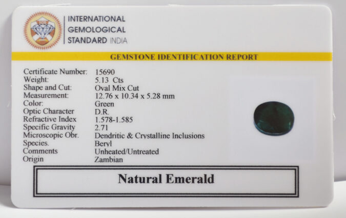 EMERALD 5.13 Ct.