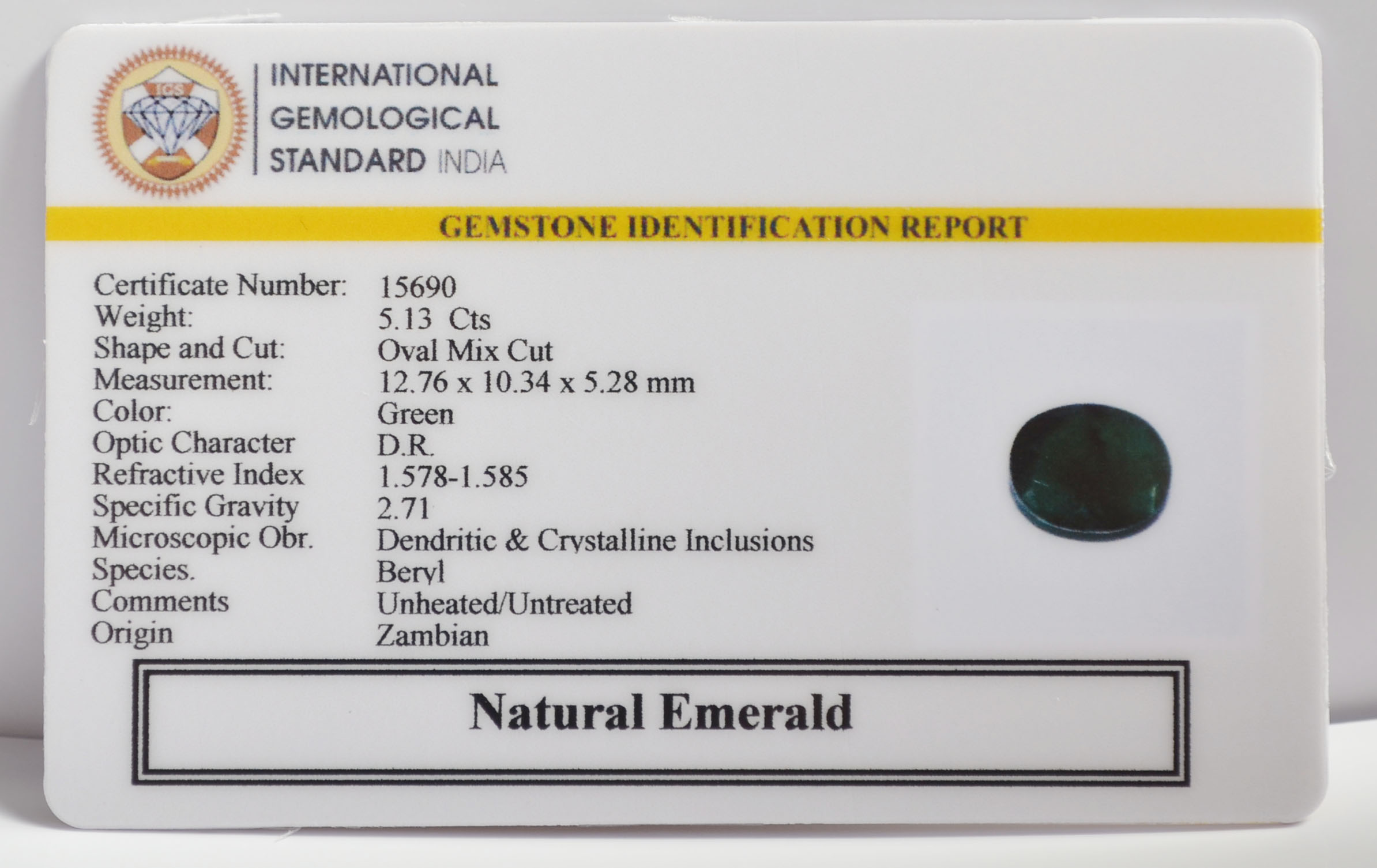 EMERALD 5.13 Ct.
