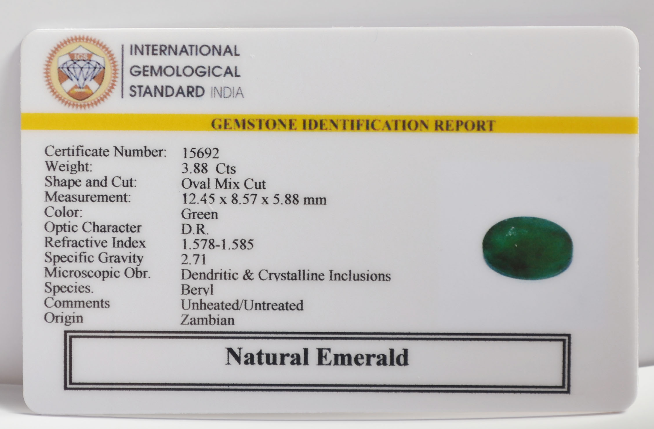 EMERALD 3.88 Ct.