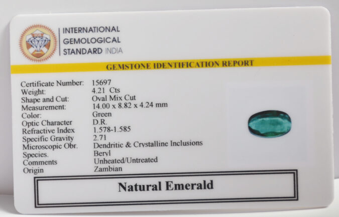 EMERALD 4.21 Ct.