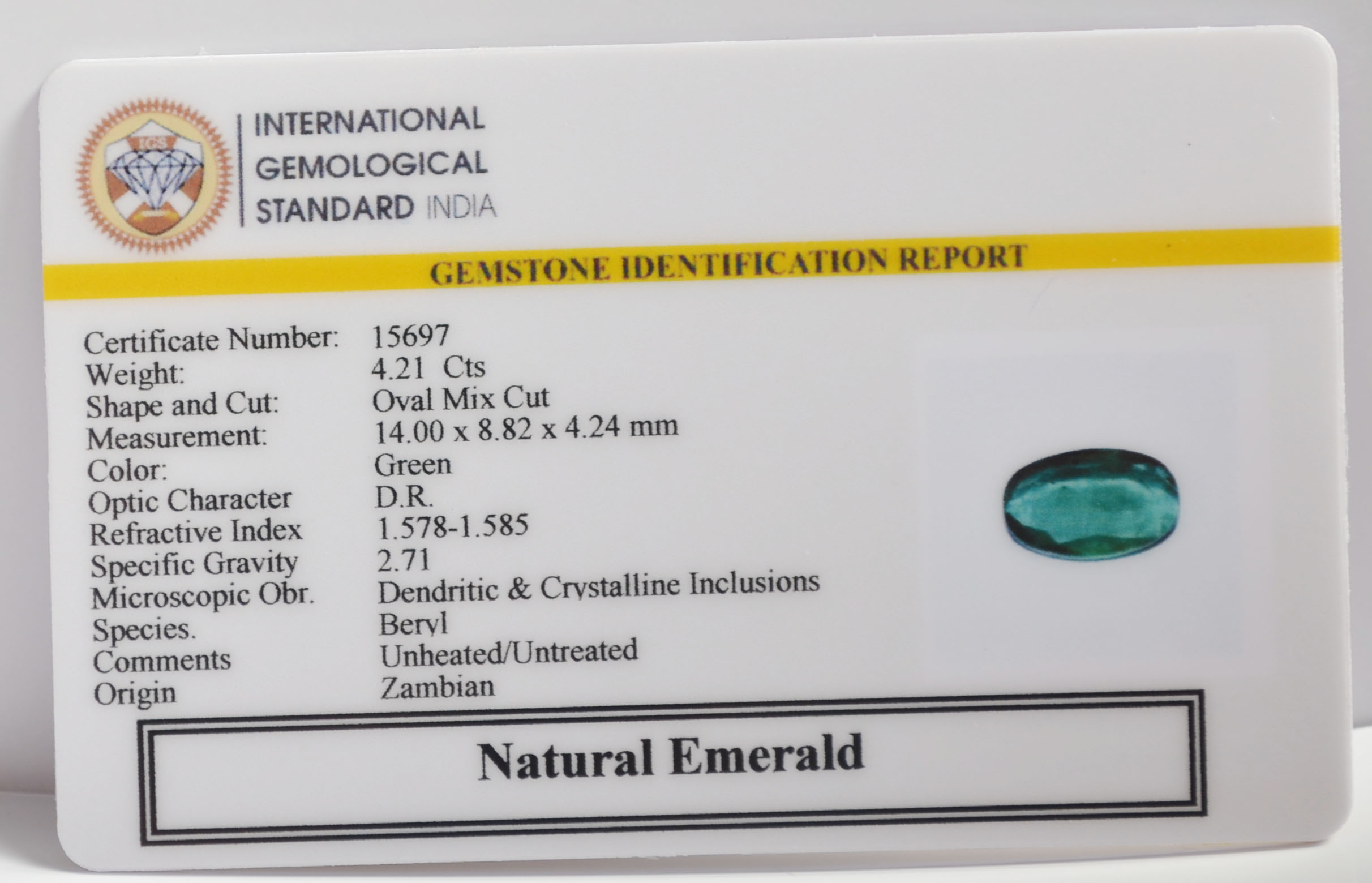 EMERALD 4.21 Ct.