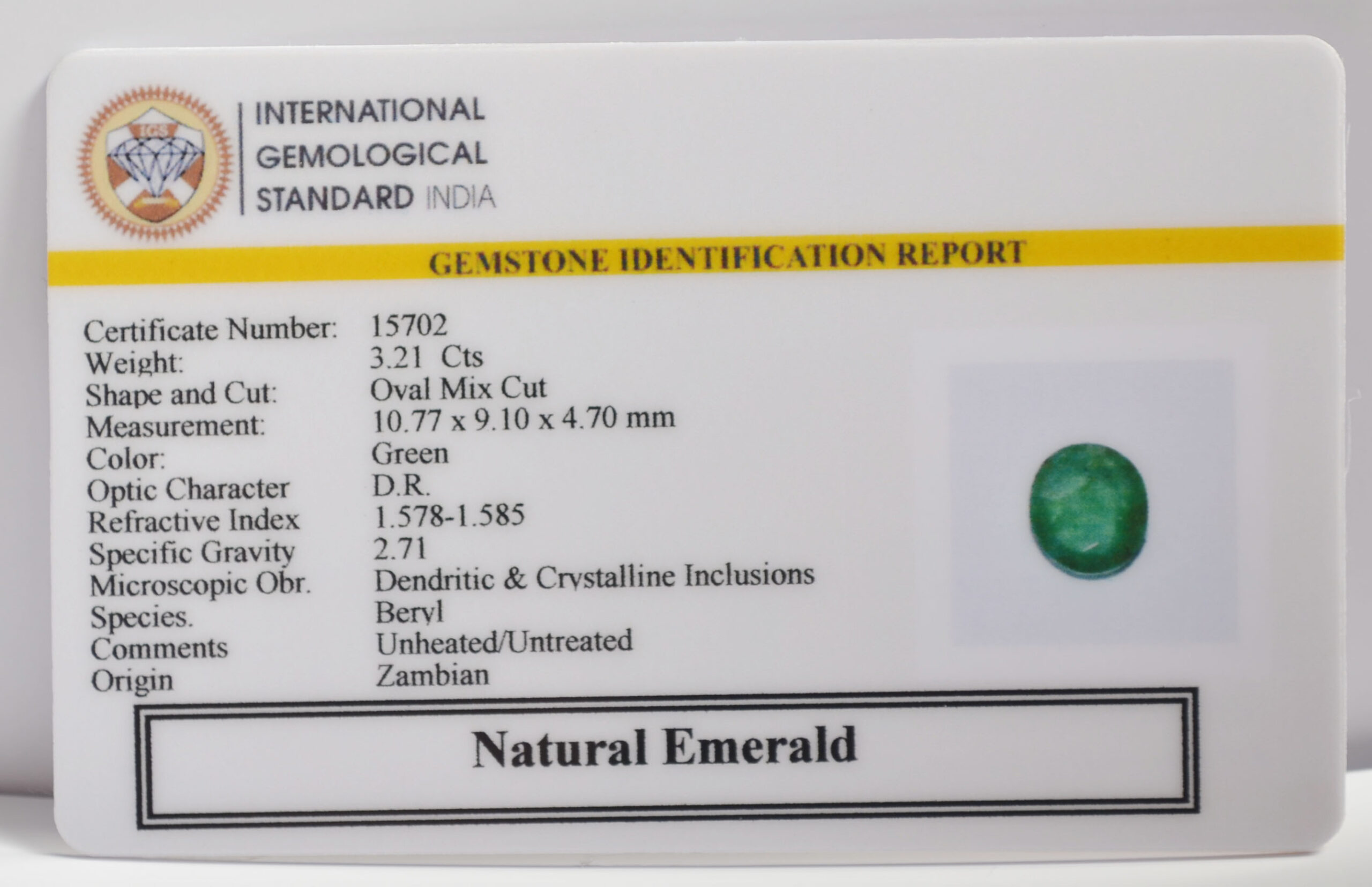 EMERALD 3.21 Ct. EMERALD 3.21 Ct.