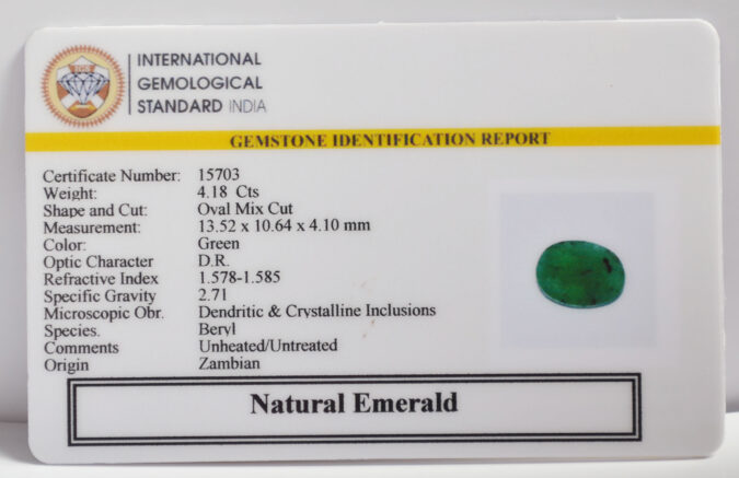 EMERALD 4.18 Ct.