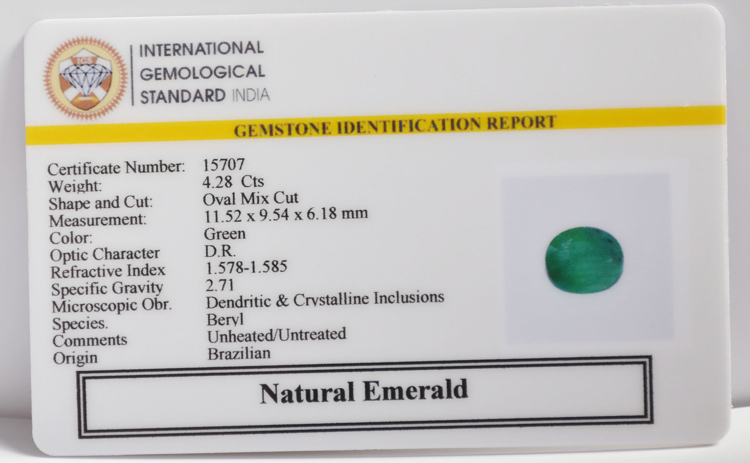 EMERALD 4.28 Ct.