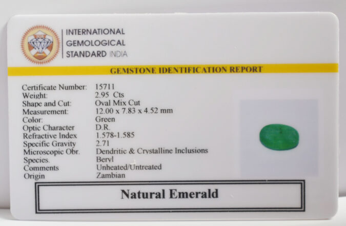 EMERALD 2.95 Ct.