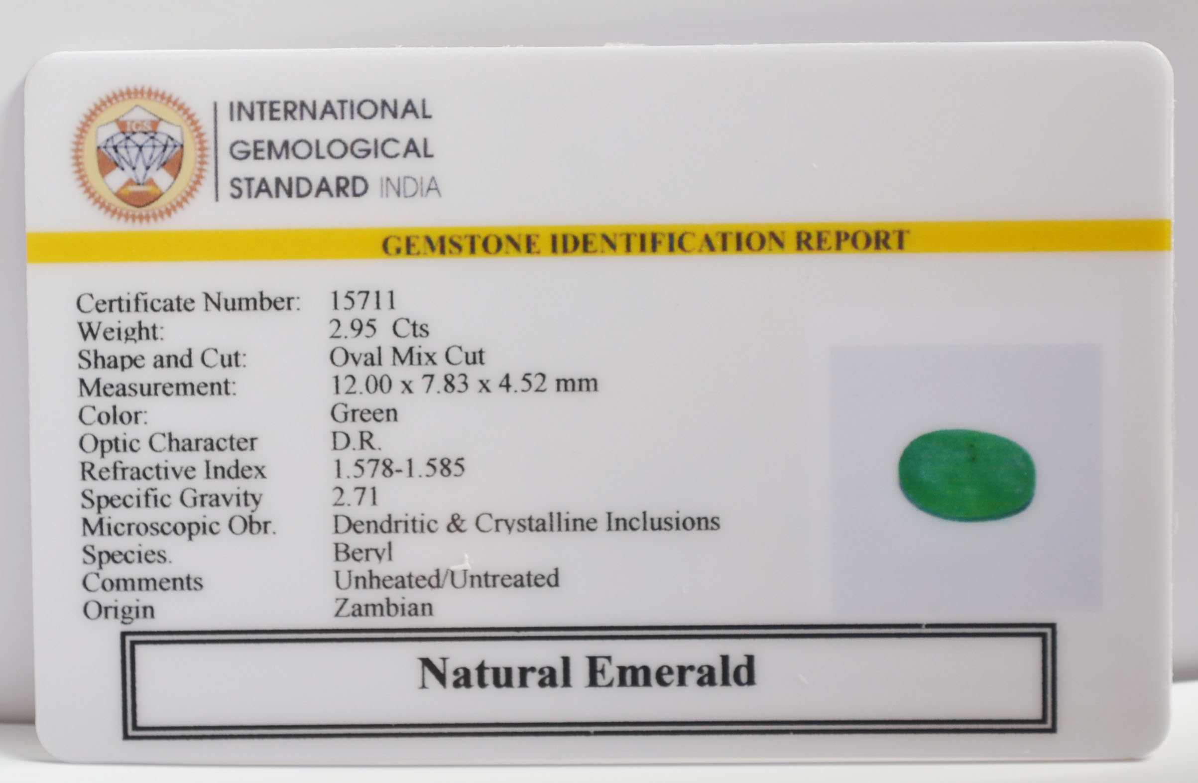 EMERALD 2.95 Ct.
