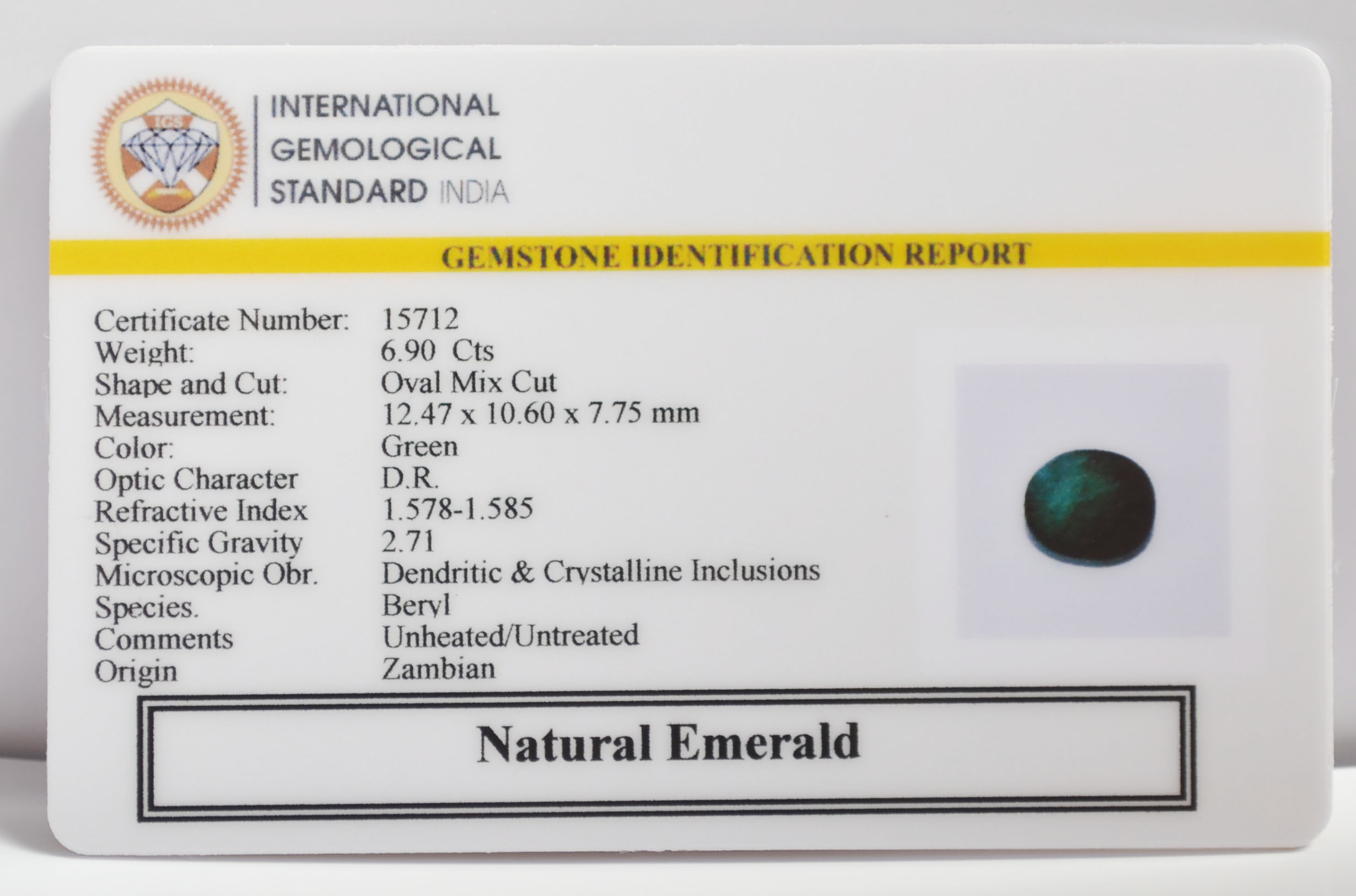 EMERALD 6.9 Ct.