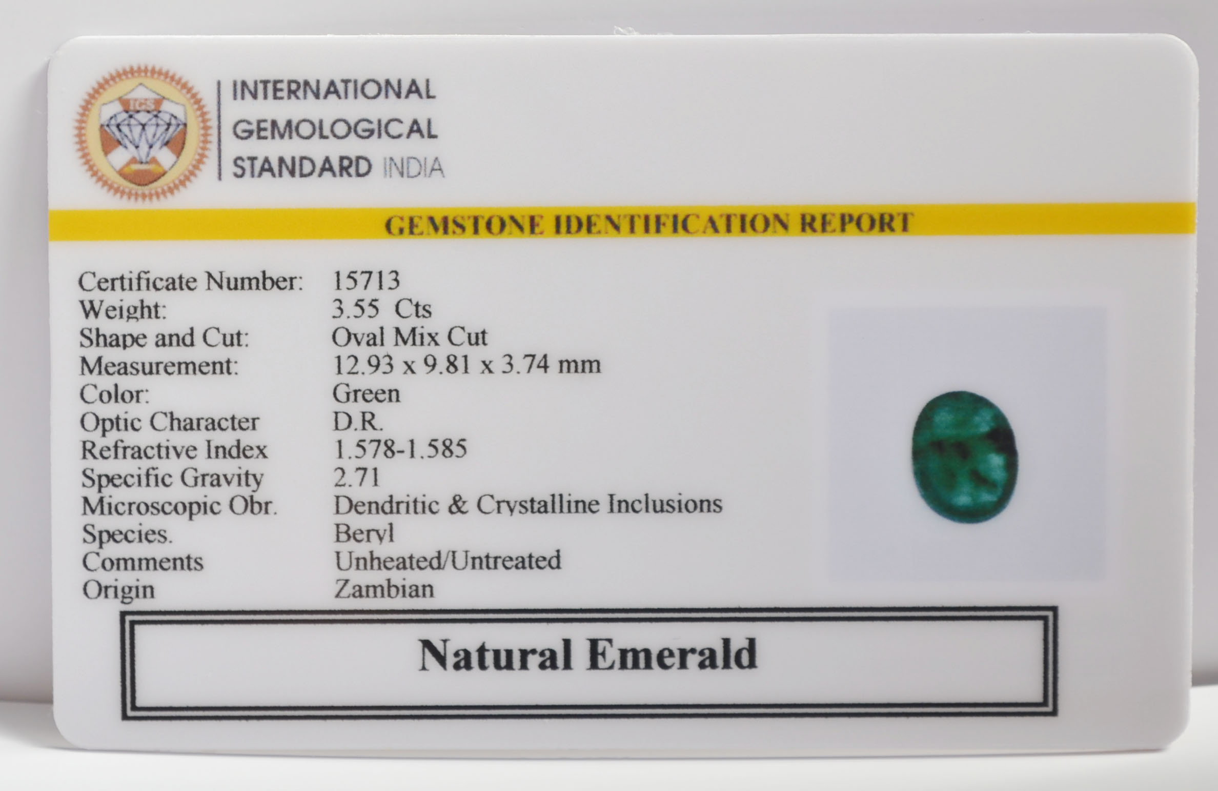 EMERALD 3.55 Ct.
