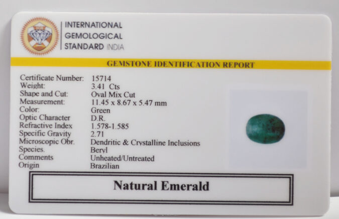 EMERALD 3.41 Ct.