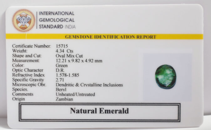 EMERALD 4.34 Ct.