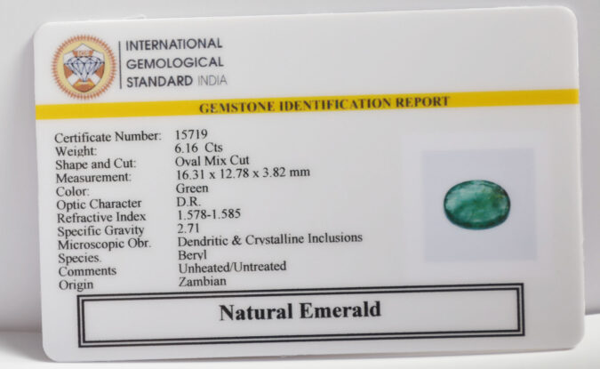 EMERALD 6.16 Ct.