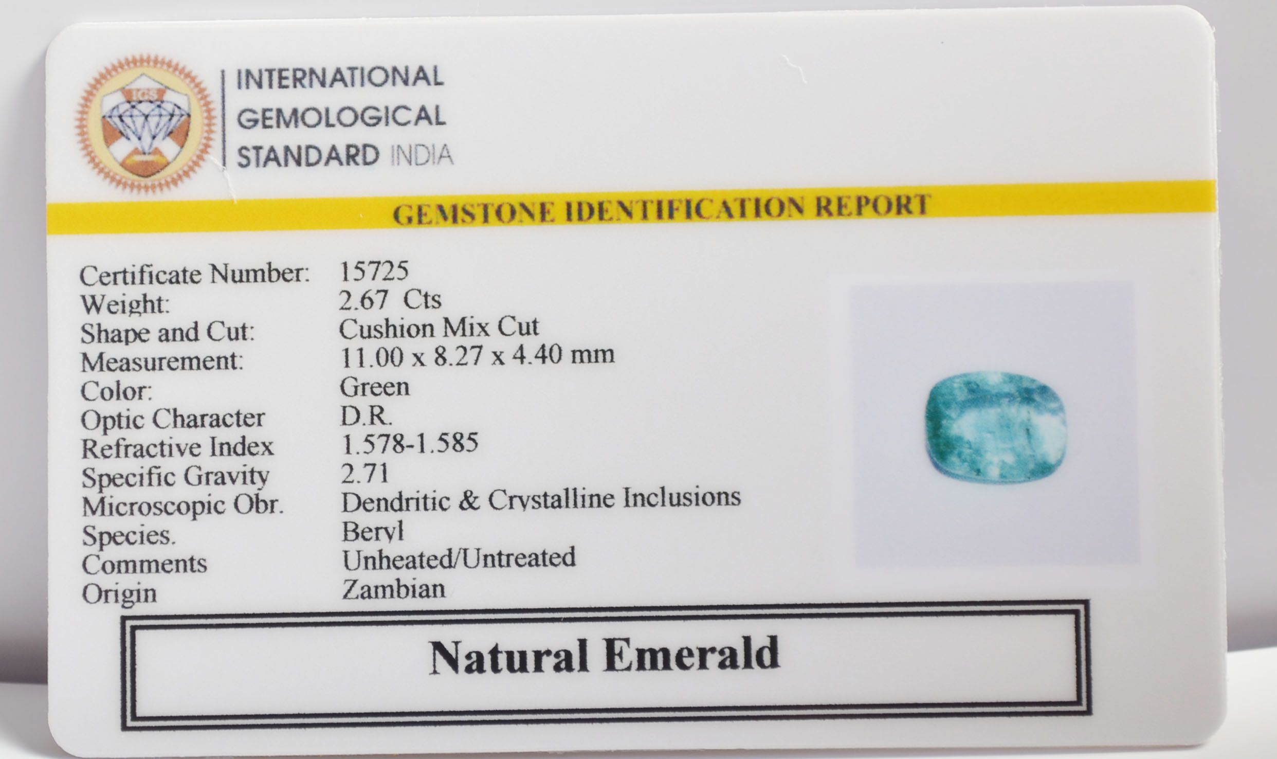 EMERALD 2.67 Ct.