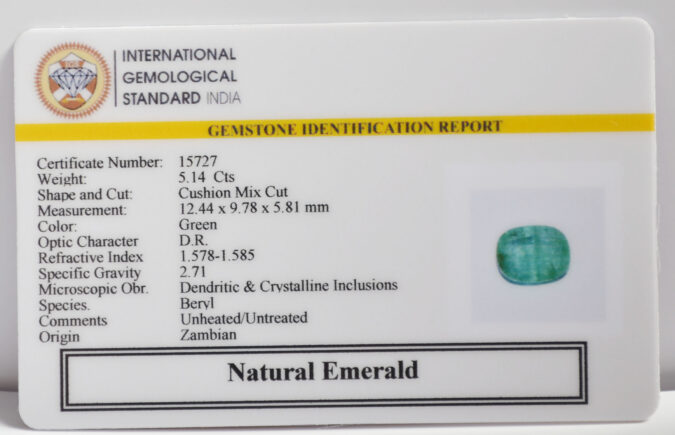 EMERALD 5.14 Ct.