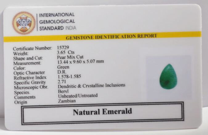 EMERALD 3.65 Ct.