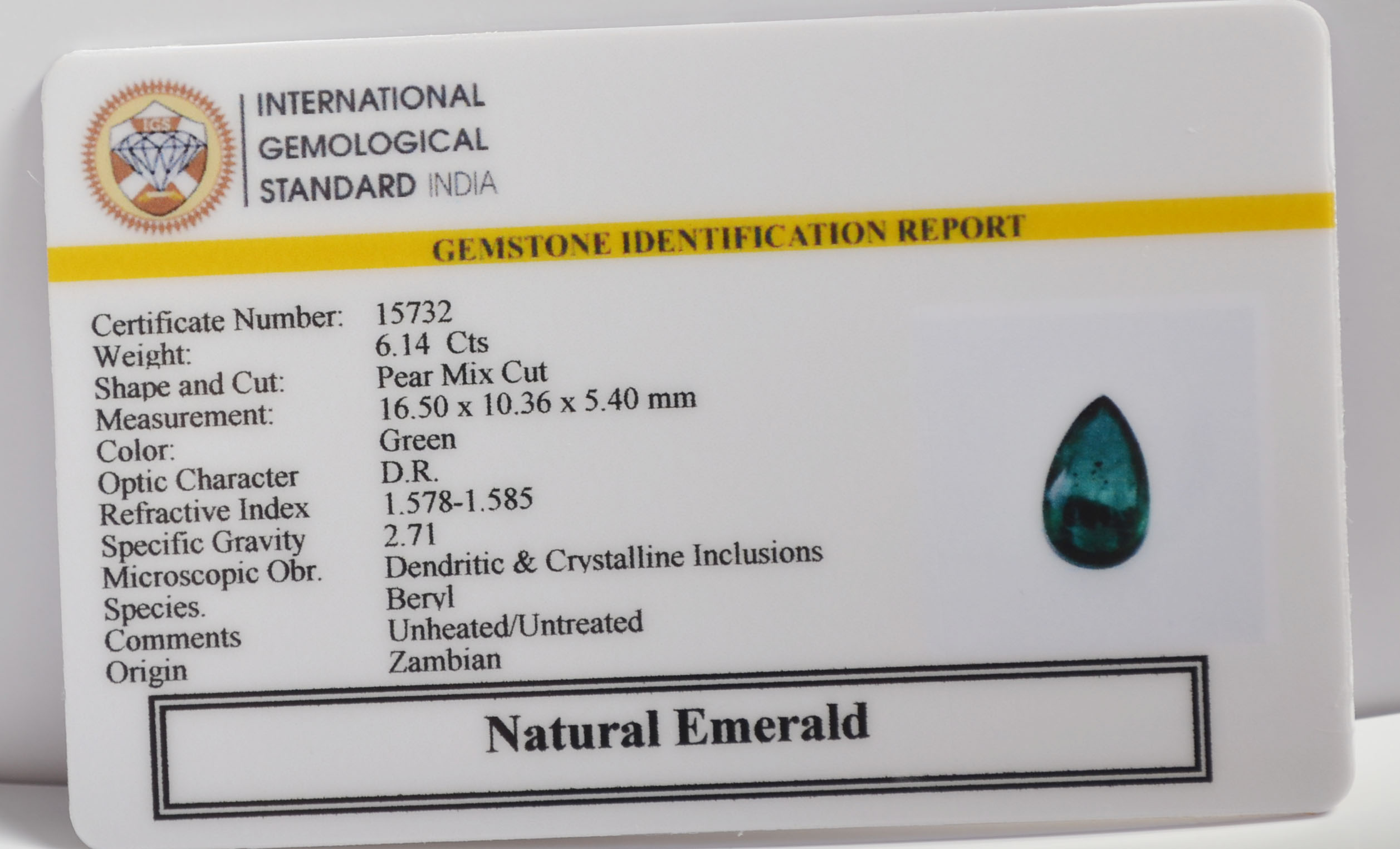EMERALD 6.14 Ct.