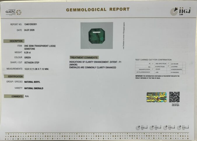 EMERALD 8.28 Ct.