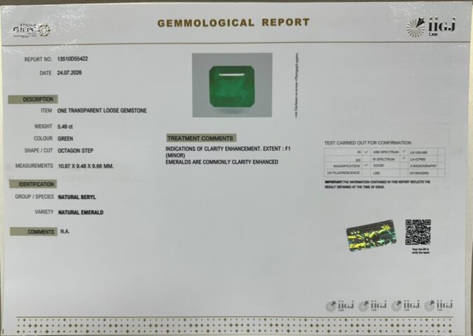 EMERALD 5.49 Ct.