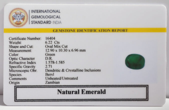 EMERALD 6.22 Ct.
