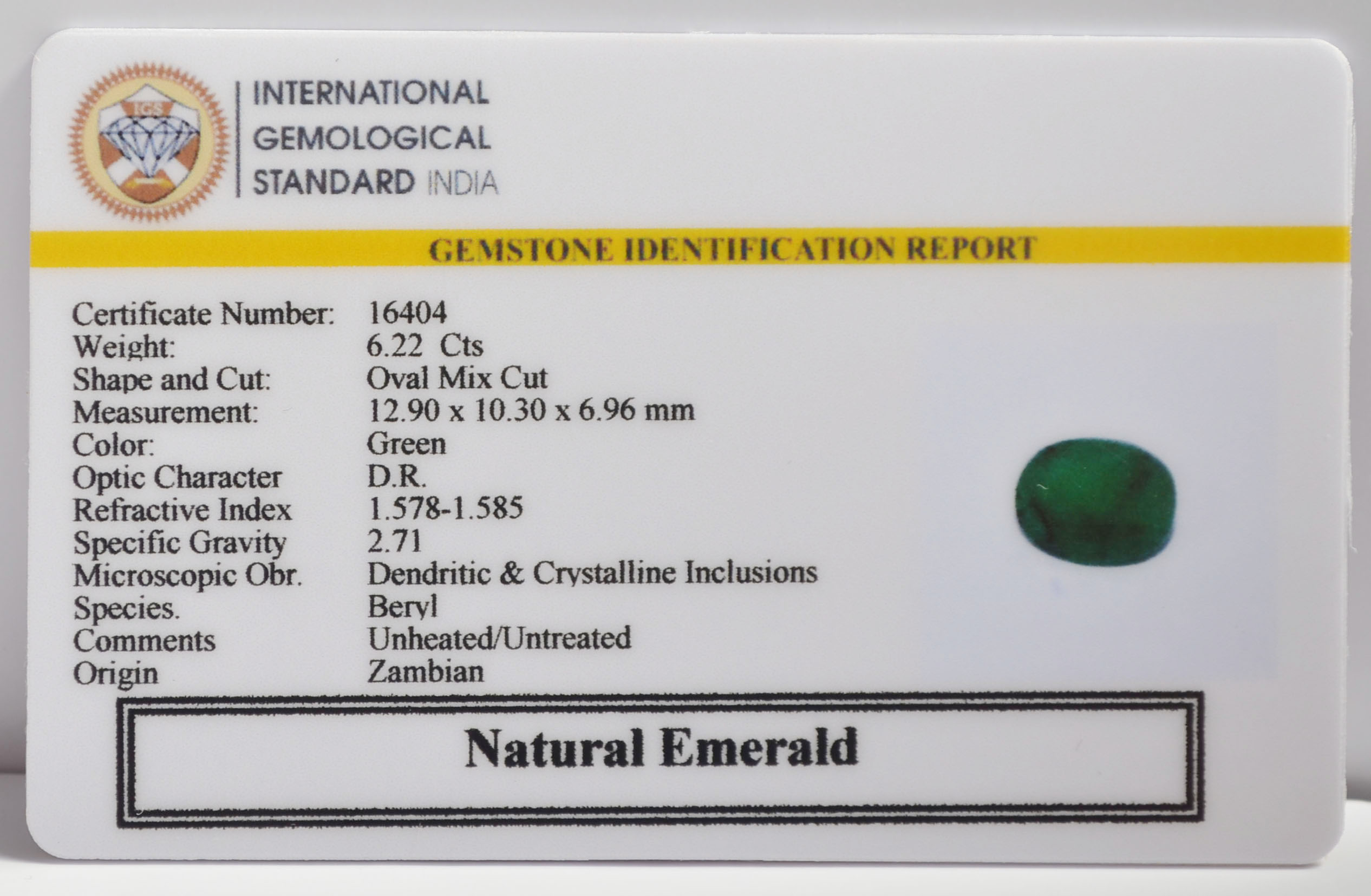 EMERALD 6.22 Ct.