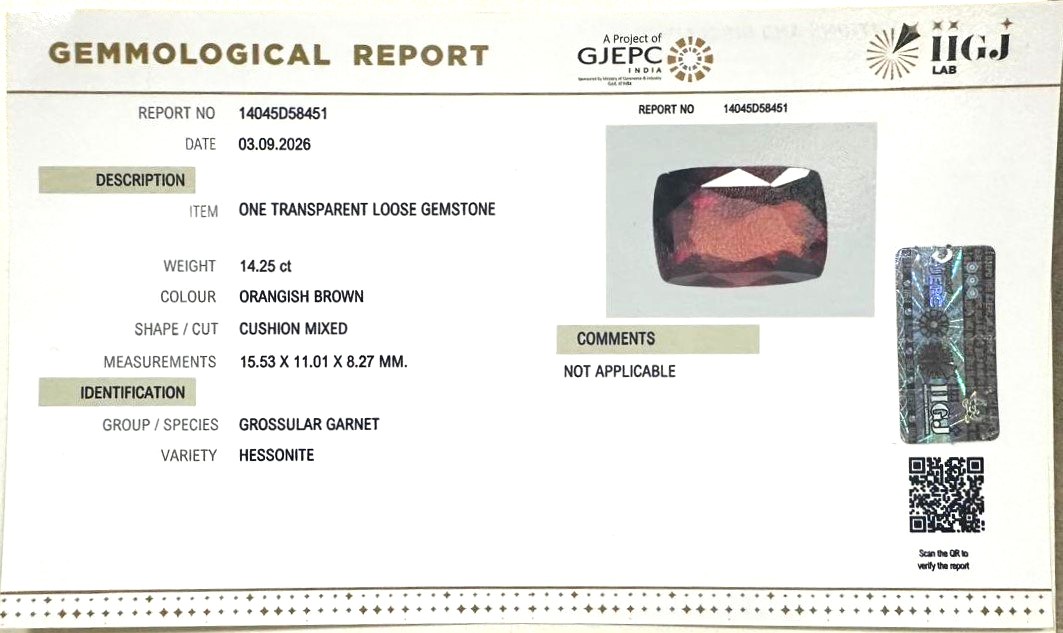 HESSONITE GOMED 14.25 Ct. HESSONITE GOMED 14.25 Ct.
