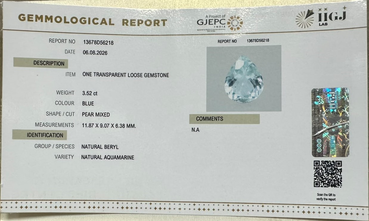AQUAMARINE 3.52 Ct.
