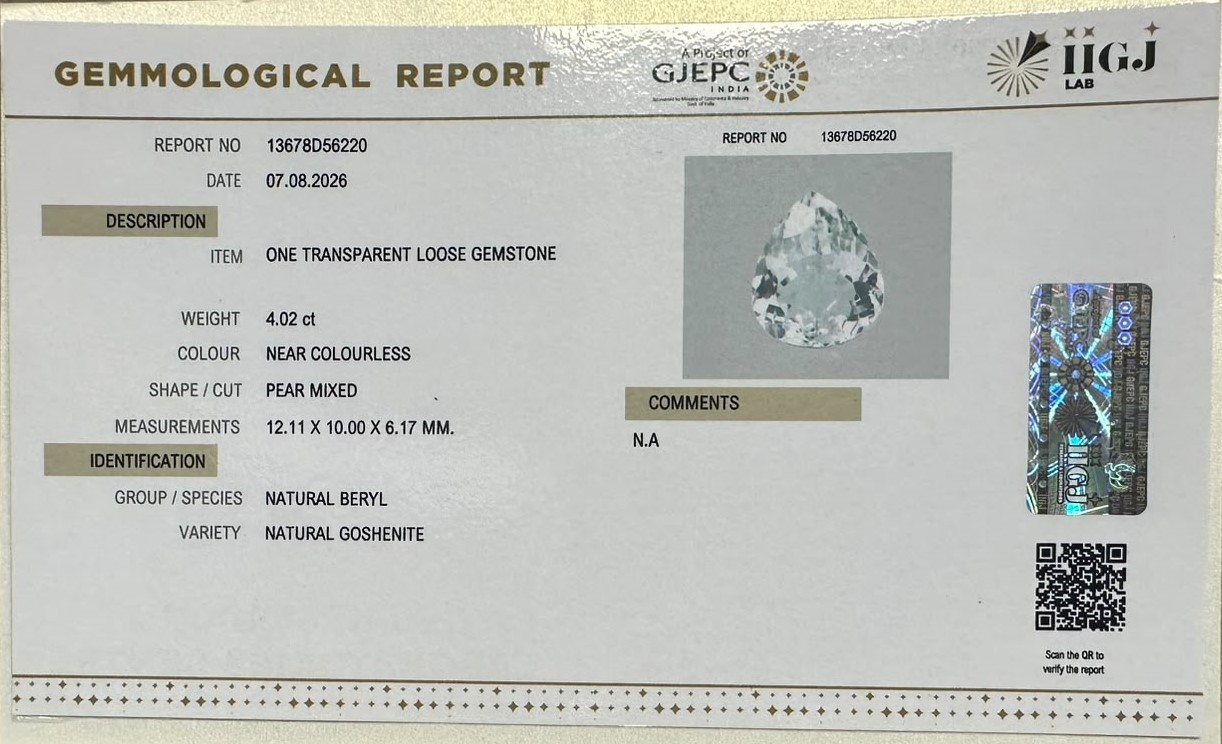 GOSHENITE 4.02 Ct.