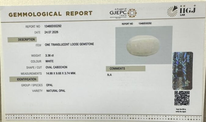 OPAL 3.36 Ct.