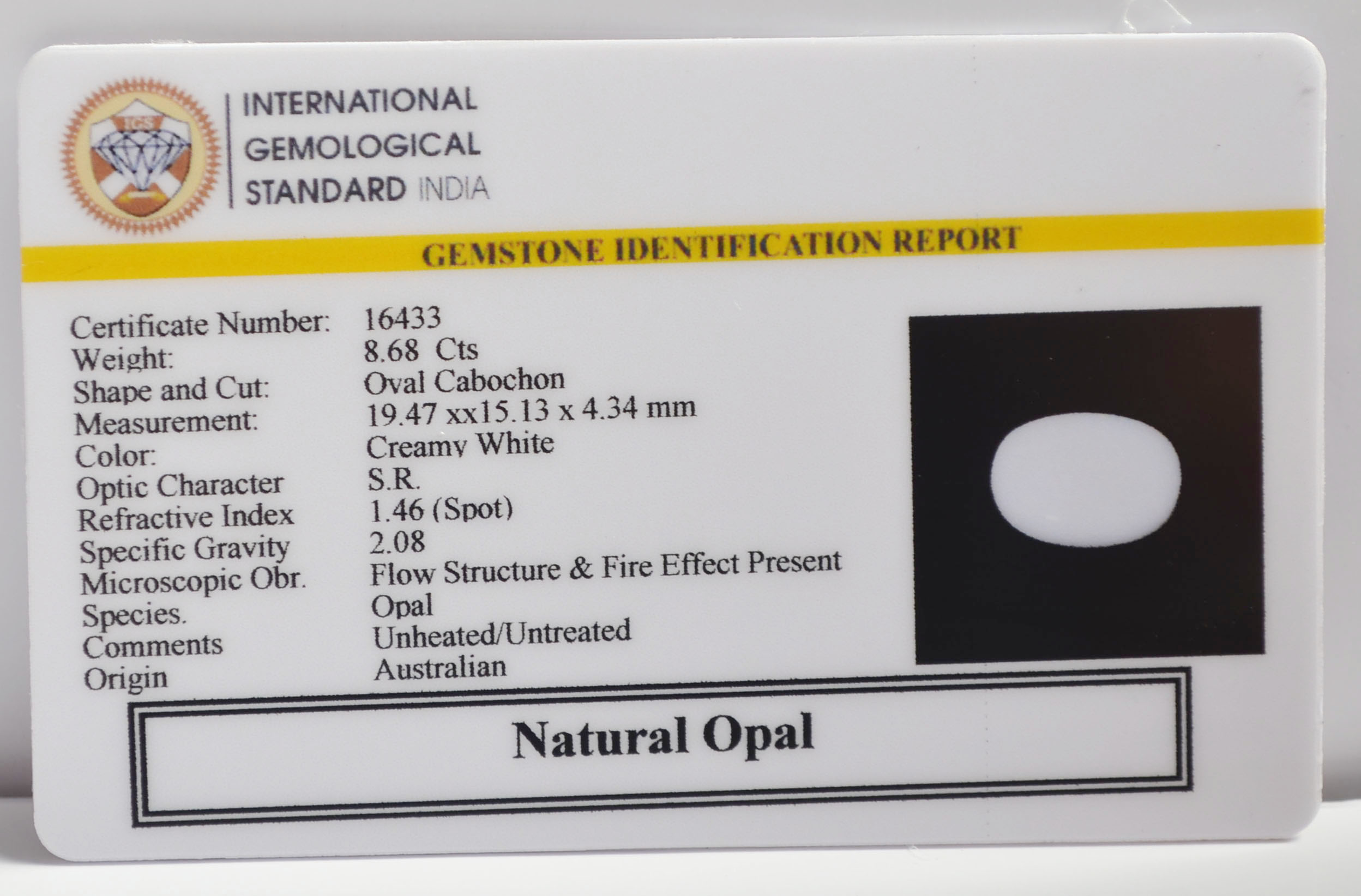 OPAL 8.68 Ct. OPAL 8.68 Ct.