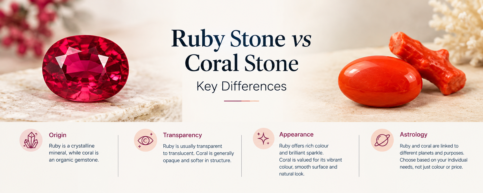 Ruby Stone vs Coral Stone