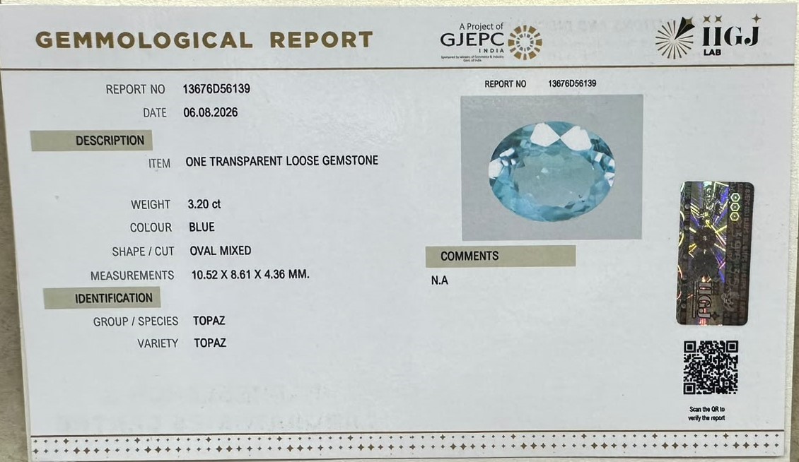 BLUE TOPAZ 3.2 Ct.