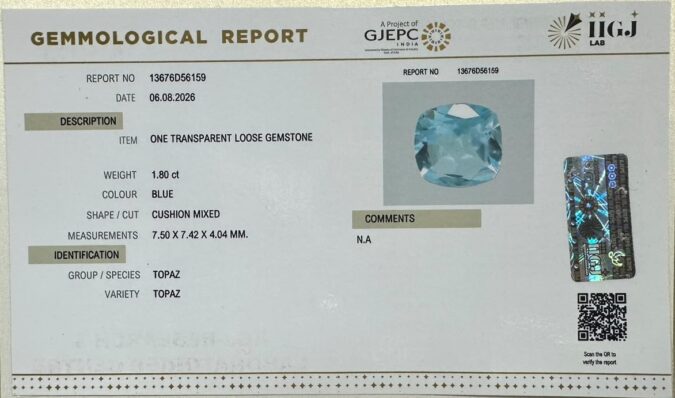 BLUE TOPAZ 1.8 Ct. BLUE TOPAZ 1.8 Ct.