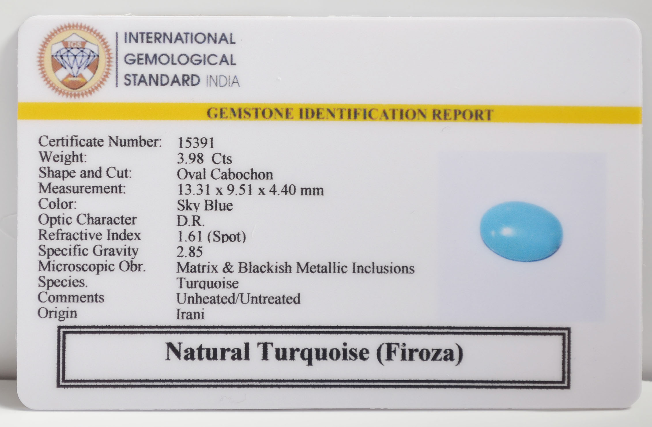 TURQUOISE 3.98 Ct.